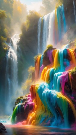 Rainbow waterfall