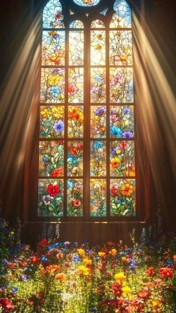 Through a stained glass window