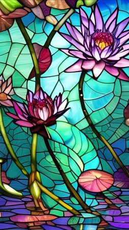 Stained glass lotus flower
