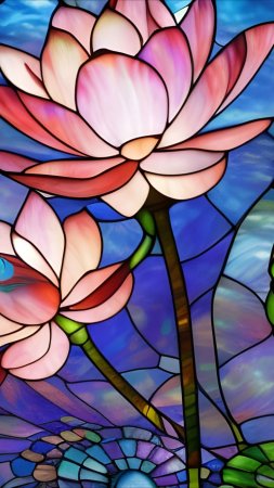 Stained glass lotus