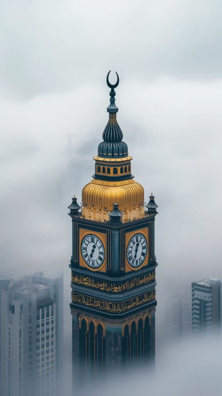 Makkah clock tower скачать фон 1080 x 1920