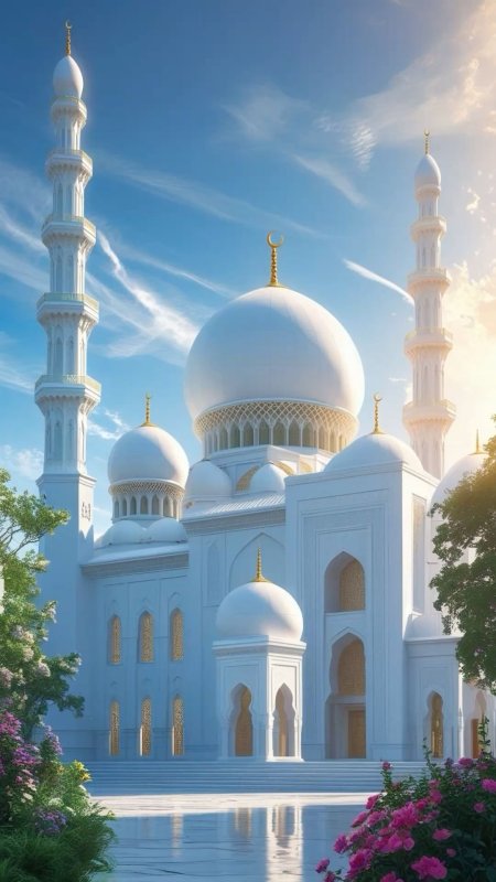 White mosque скачать фон 1080 x 1920
