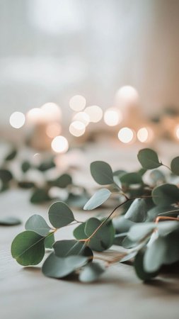 Fresh eucalyptus branches against a white background скачать фон 1080 x 1920