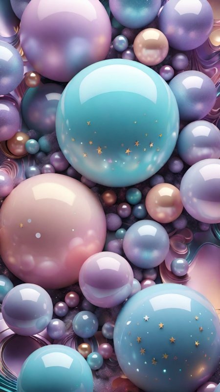 Радужные шары скачать фон 1080 x 1920