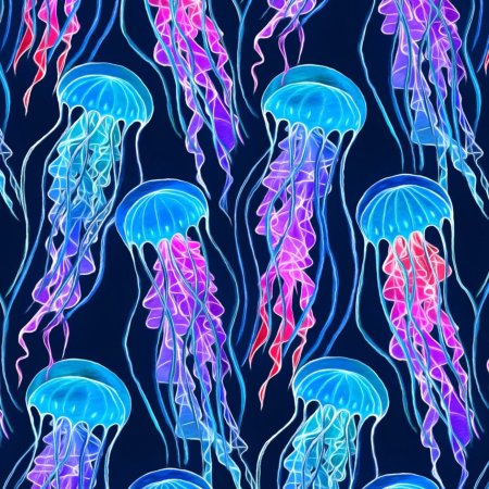 Rainbow jellyfish скачать фон 2048 x 2048