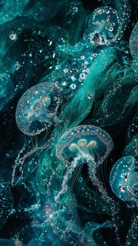 Медуза морская скачать фон 1080 x 1920