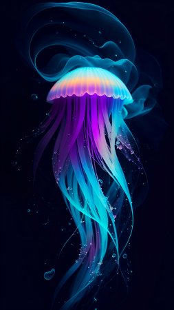 Рисунок медузы скачать фон 1424 x 2532