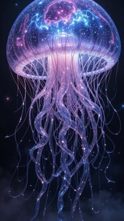 Jellyfish galaxy скачать фон 1424 x 2532