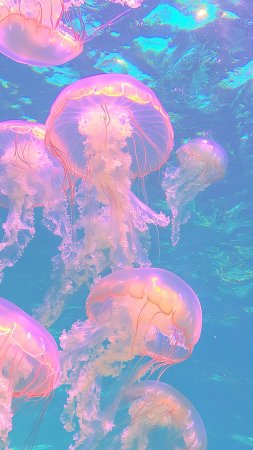 Черное море медузы скачать фон 1080 x 1920