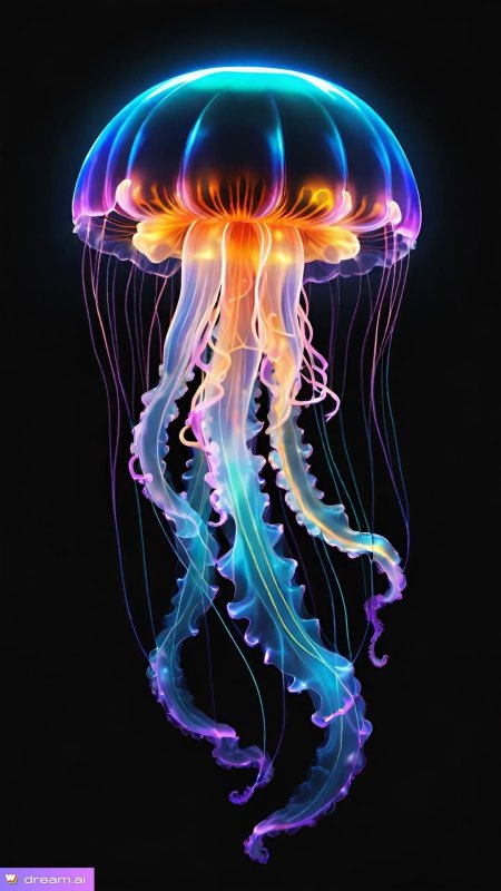 Jellyfish art скачать фон 1080 x 1920