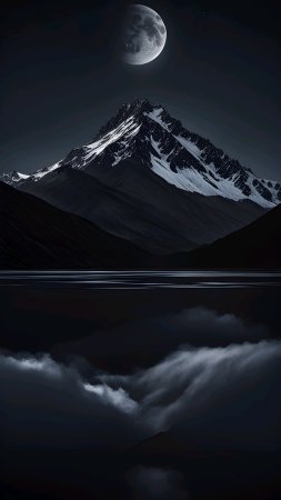 Ночь горы скачать фон 1424 x 2532