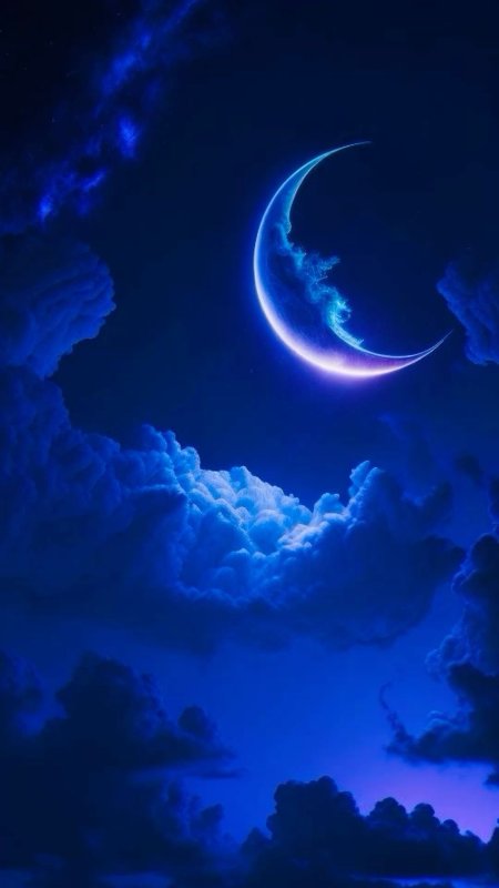 Фиолетовый полумесяц скачать фон 1080 x 1920