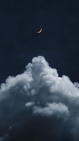 Ночное небо с облаками скачать фон 1080 x 1920