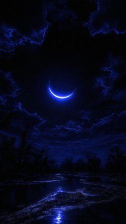 Звездное небо луна скачать фон 2160 x 3840