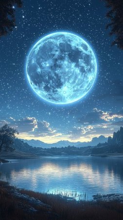 Красивая луна скачать фон 1080 x 1920