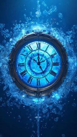 Blue clock скачать фон 1080 x 1920