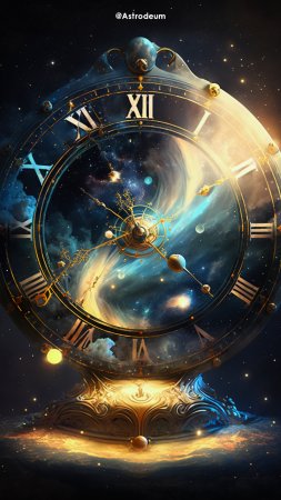 Dreamy clock wallpaper with stars planets and a fantasy cosmos theme скачать фон 1080 x 1920