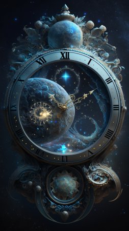 Космические часы скачать фон 1080 x 1920