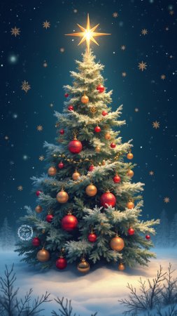Новогодняя елка открытка скачать фон 1080 x 1920