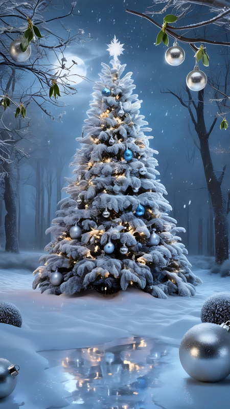 Christmas tree скачать фон 1080 x 1920