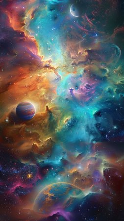Фон космоса с планетами