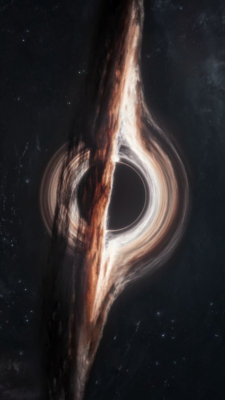 An artists impression of a black hole in space