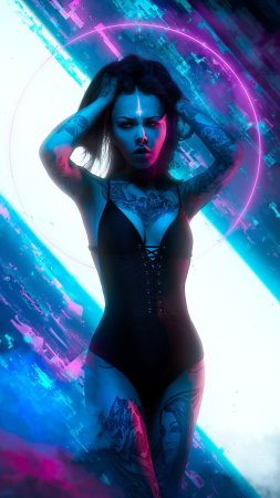 Cyberpunk арт неон