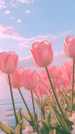Фотообои grandpik \ воздушные тюльпаны\