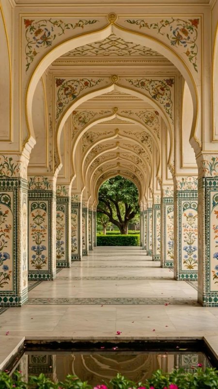 Indian arch design mughal garden indo islamic architecture скачать фон 1080 x 1920