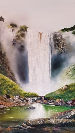 Водопад живопись