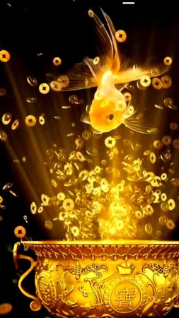 Golden fish bowl wallpaper