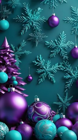 Blue and purple christmas background скачать фон 1424 x 2532