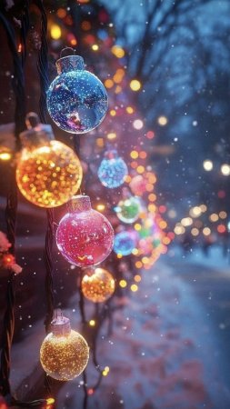 Christmas lights wallpaper скачать фон 1424 x 2532