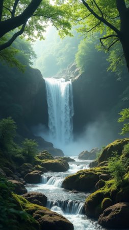 Пейзаж водопад