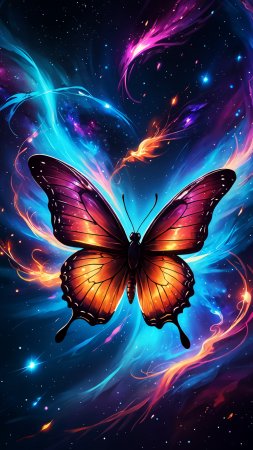 Butterfly and galaxy digital art