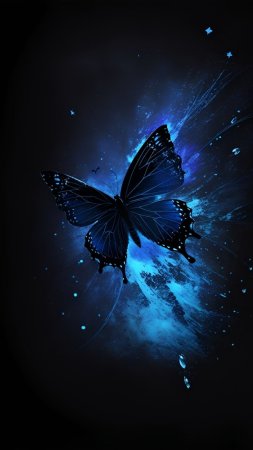 Blue and black butterfly
