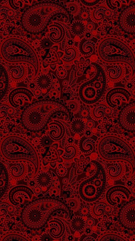 Red paisley black background скачать фон 1080 x 1920