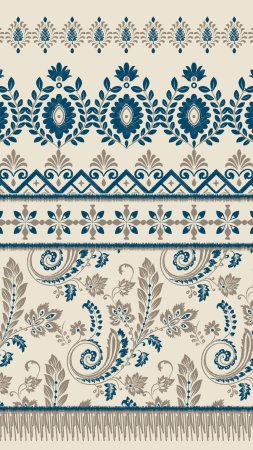 Seamless paisley damask pattern design скачать фон 1424 x 2532