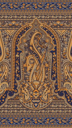 Seamless paisley indian motif скачать фон 1424 x 2532