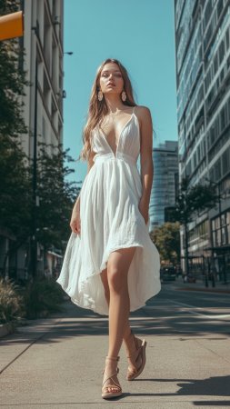 Девушка в легком платье