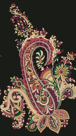 An ornate paisley design on a black background скачать фон 1424 x 2532