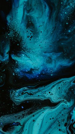 Обои на рабочий стол fluid art абстракция синий краска жидкость