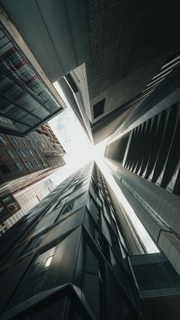 Небоскребы вид снизу скачать фон 1080 x 1920