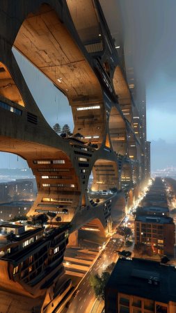 Sci fi architecture скачать фон 1424 x 2532