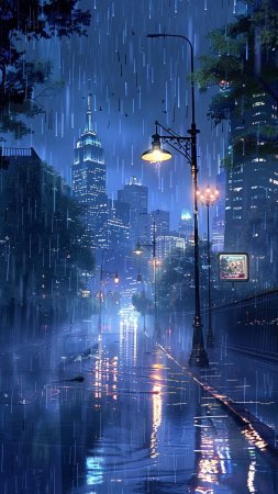 At night rain скачать фон 1080 x 1920