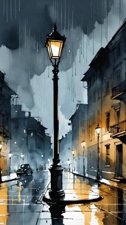 Ночь улица фонарь скачать фон 720 x 1280