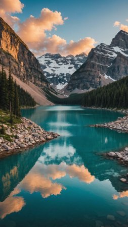 Озеро морейн в канаде скачать фон 1080 x 1920