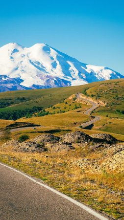 Дорога на эльбрус скачать фон 1080 x 1920