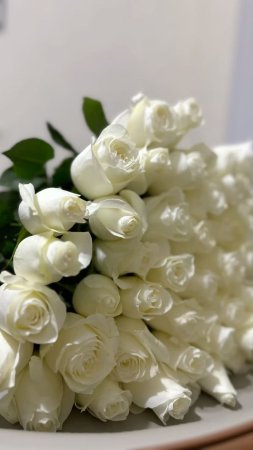 Шикарный букет белых роз