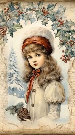 Новогодние открытки винтажные скачать фон 1080 x 1920